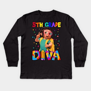 5th Grade Diva Back To School Kids Long Sleeve T-Shirt